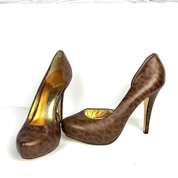 Ted Baker Leather Animal Print Platform High Heel Shoes Pumps US 9,5 - Picture 3 of 14